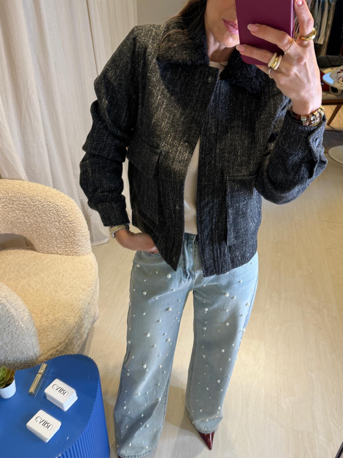 Calças Jeans com Pérolas